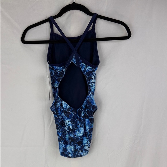 Sporti Cogent Thin Strap Blue Patterned Women’s Size 26 Full Coverage Swimsuit - Picture 6 of 7